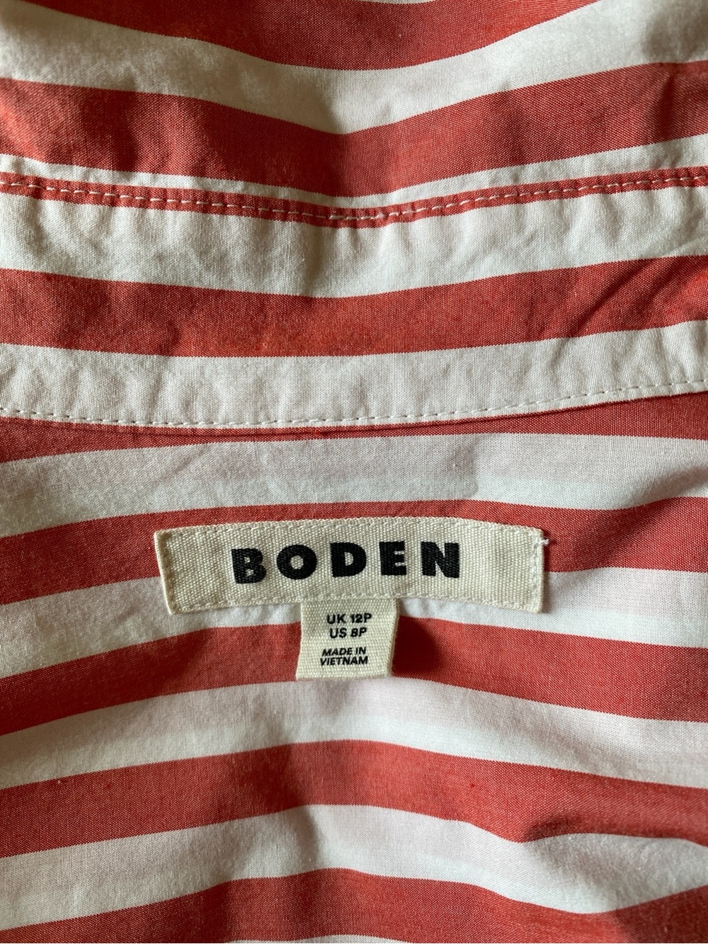 Boden Red & White Striped Button-Down Shirt - Picture 7 of 7